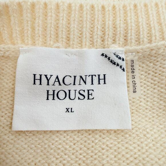 Tuckernuck Hyacinth House Francine Sweater Size XL Embroidered Flowers Cream - Picture 10 of 16